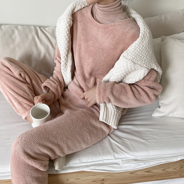 (OP-5546) Soft Touch Sleep Top Pants Set S