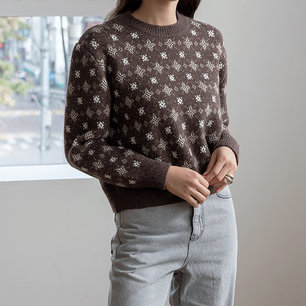 (T-5831)Winter Snow Pattern Knit