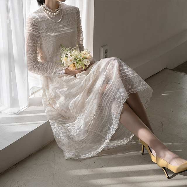 (OP-5541)Floral lace one-piece