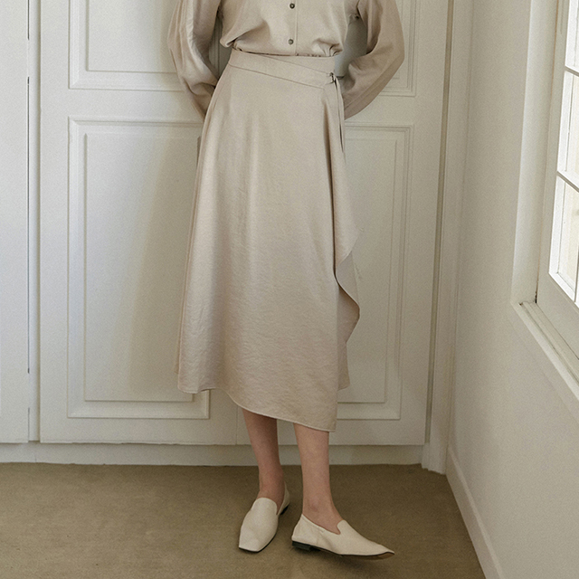 (SK-4122) Shiny Set-up Wrap Skirt