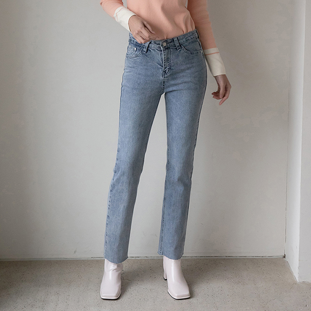 (PT-4641) Low Edge Straight Denim Pants