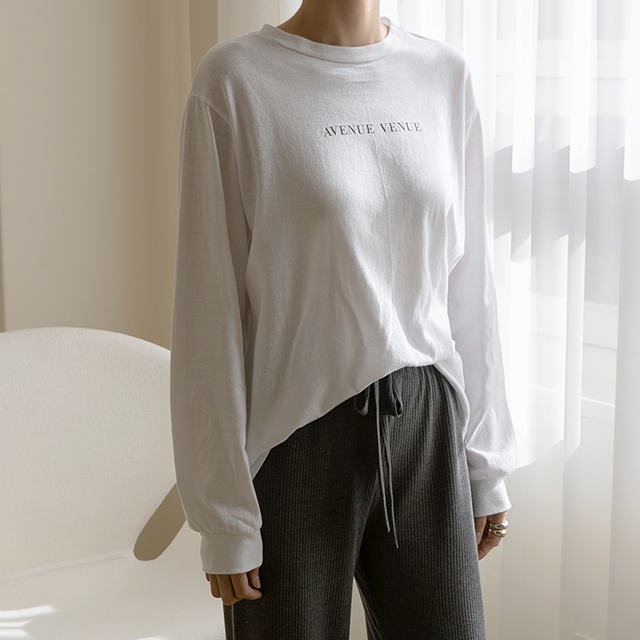 (T-5935) Simple Lettering Man to Man Tee