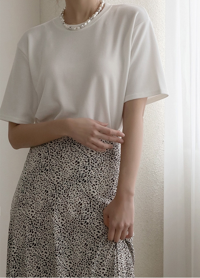 (SK-3902) Leopard Banding Flare Skirt Korea