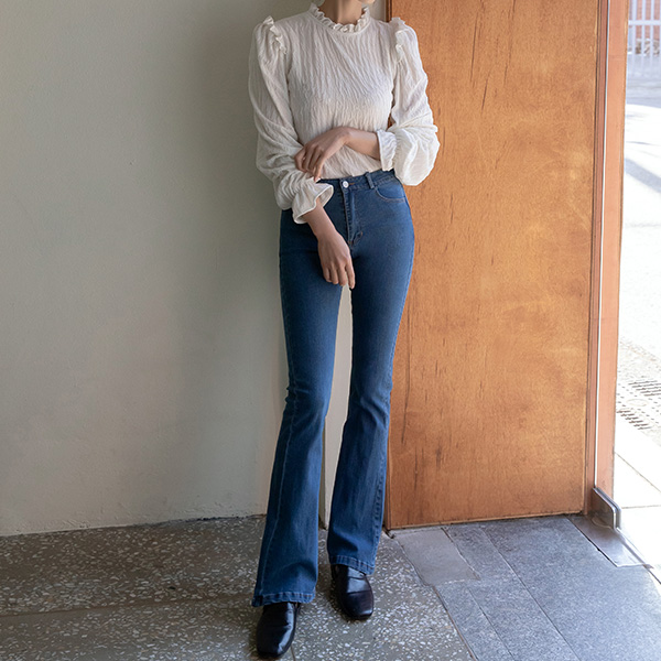 (PT-4655)Slim bootcut denim pants