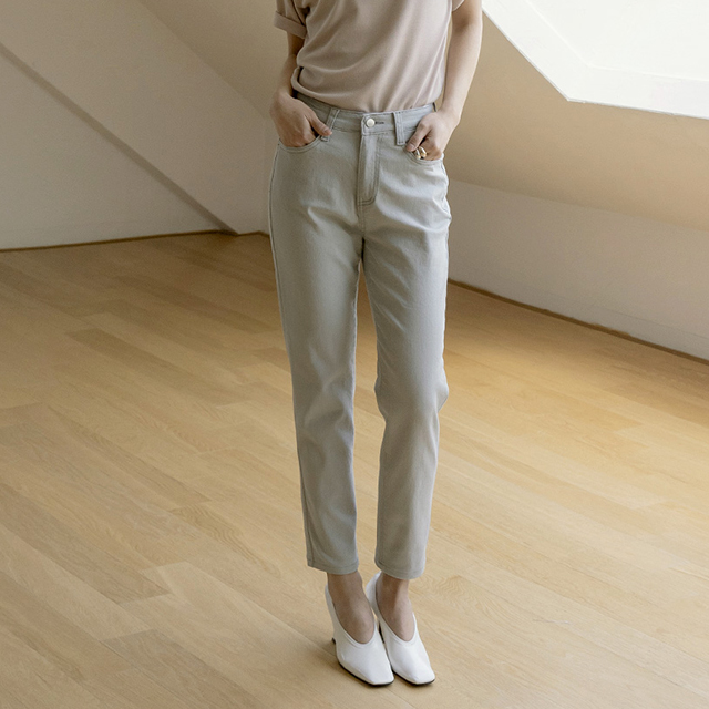 (N-PT-4742)EDEW S005 Straight High Waist Cotton Pants