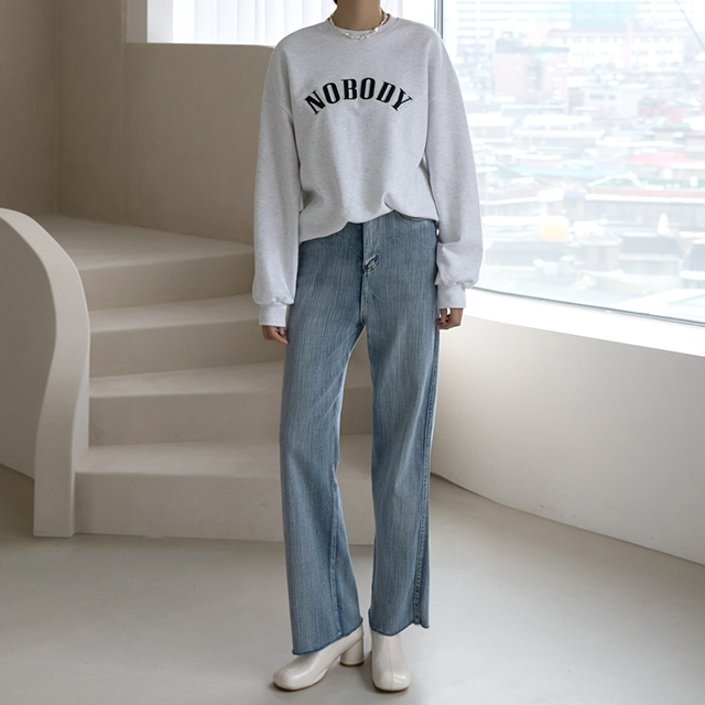 (PT-4708) Unique Texture Wide Denim Pants