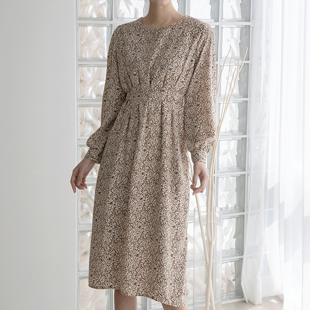 (OP-5590) Floral pin tuck line one piece