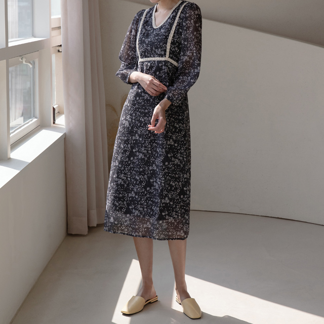 (OP-5600) Floral Lace V-Neck One Piece