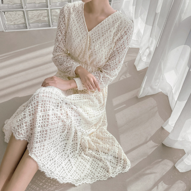 (OP-5601) Ruffle lace banding one-piece