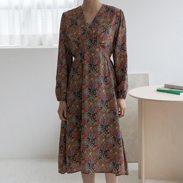 (OP-5615) Floral Point One Piece Korea