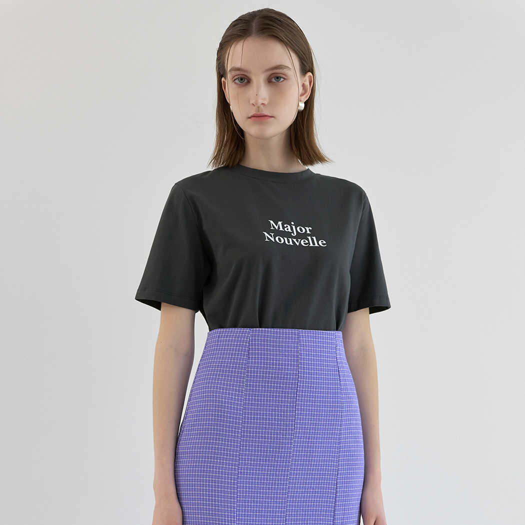 (T-5790) Simple Lettering Slim Tee