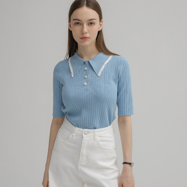 (T-5945) Kara Pointed Slim Knit