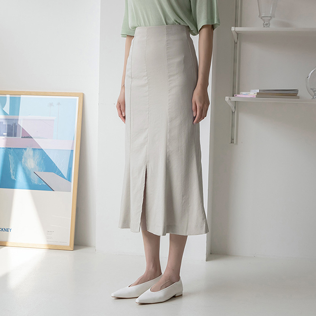 (SK-4226) Mermaid Slit Midi Skirt