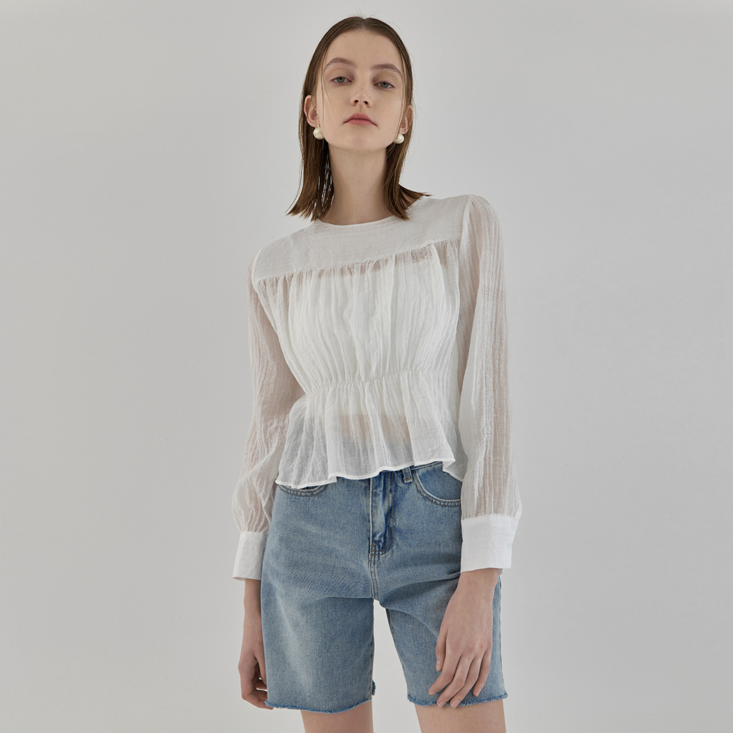 (BL-3796) Light Volume Banding Blouse