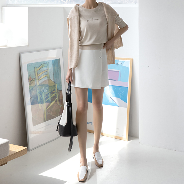 (SK-4331) Side Button Mini Skirt