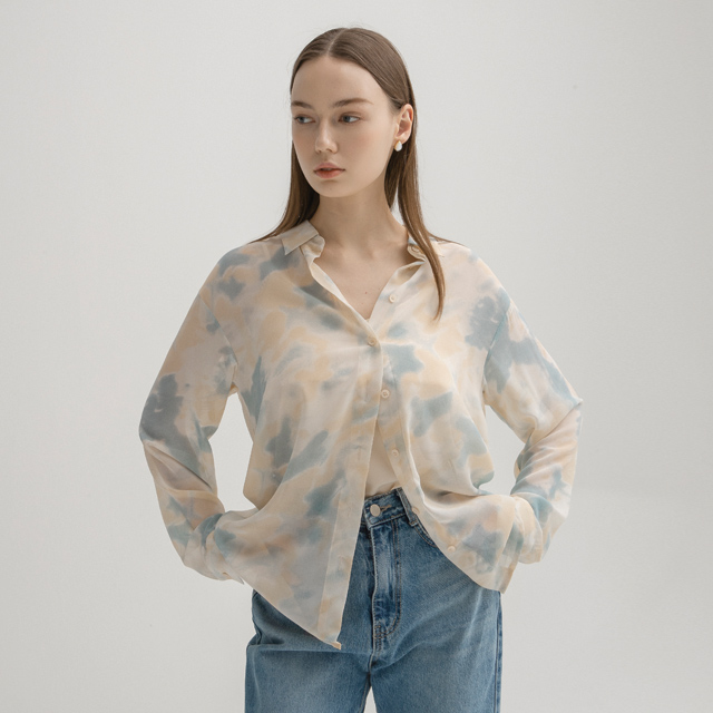 (BL-3741) Nasi Set Marble Blouse S