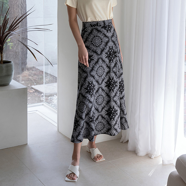 (SK-4222)Paisley Maxi Skirt