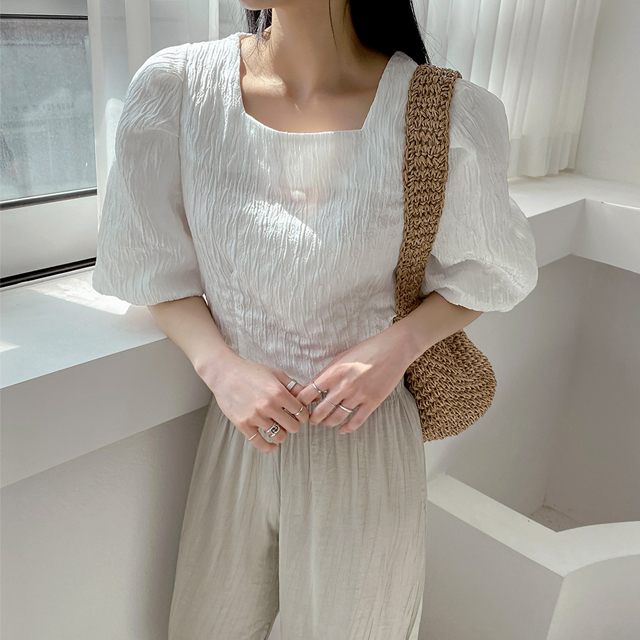 (BL-3823) Silky Volume Blouse