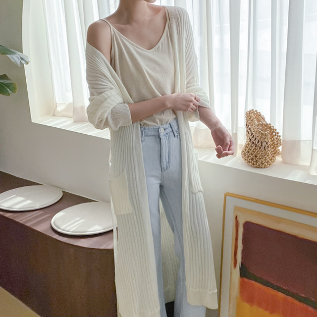 (CD-1786)Maxi Strap Knit CardiganS