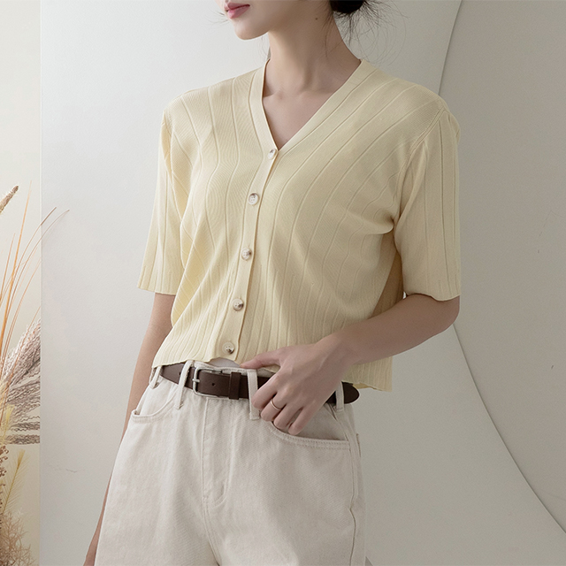 (CD-1788)Loose Crop Knit Cardigan