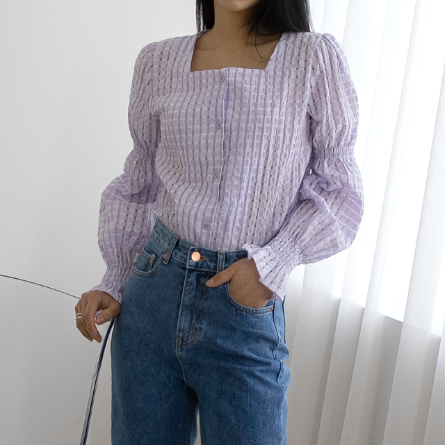 (BL-3833) Unique Square Neck Blouse