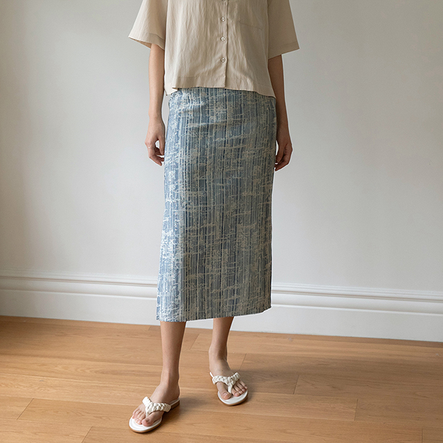 (SK-4430) Unique Texture Long Skirt