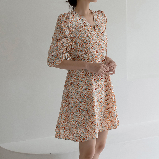 (OP-5681)Floral String Sleeve One Piece