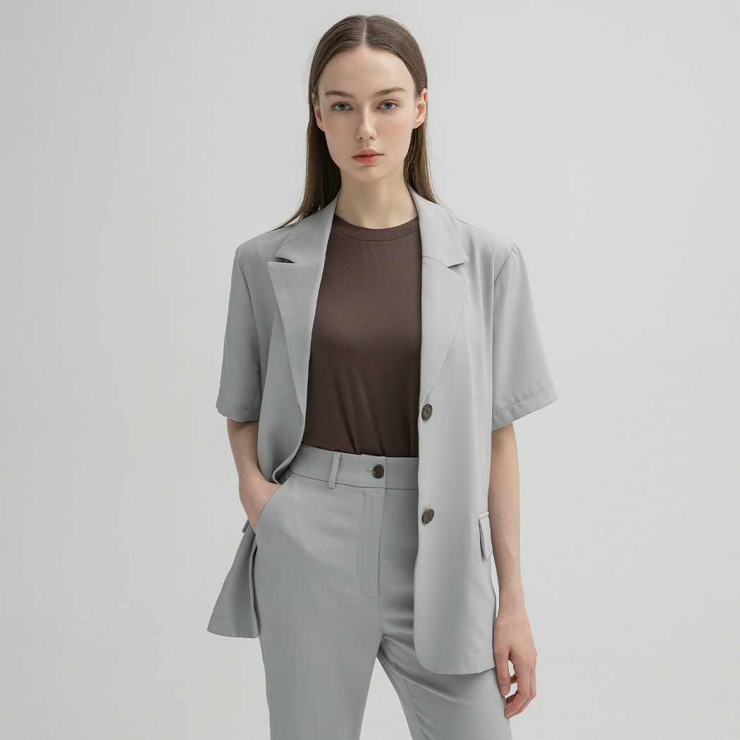 (JK-2388) Cool Fresh Set-up Short Sleeve Jacket