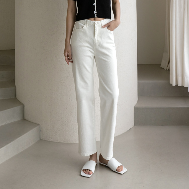 (PT-4827) Cotton Straight Back Banding Pants