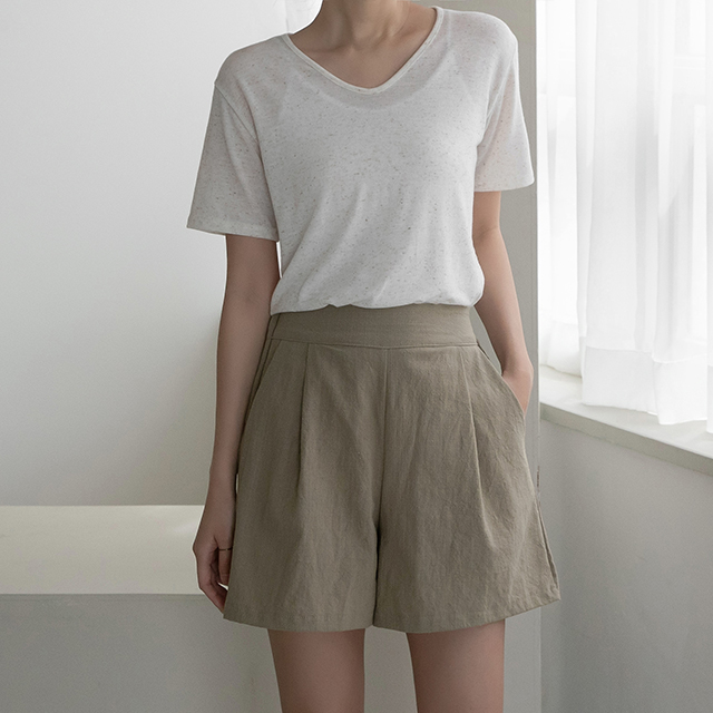 (T-6130)Linen Natural Match Tee