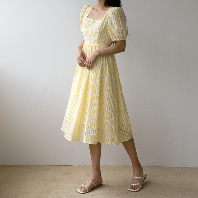 (OP-5714) Checked Back Ribbon One Piece