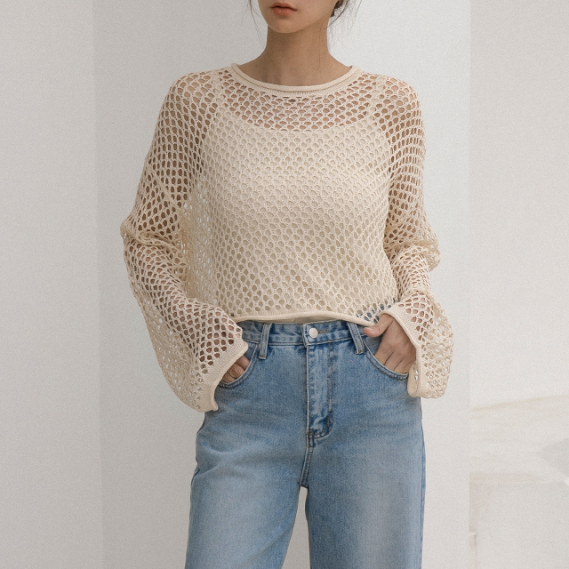 (T-6127)Circle loose net knit