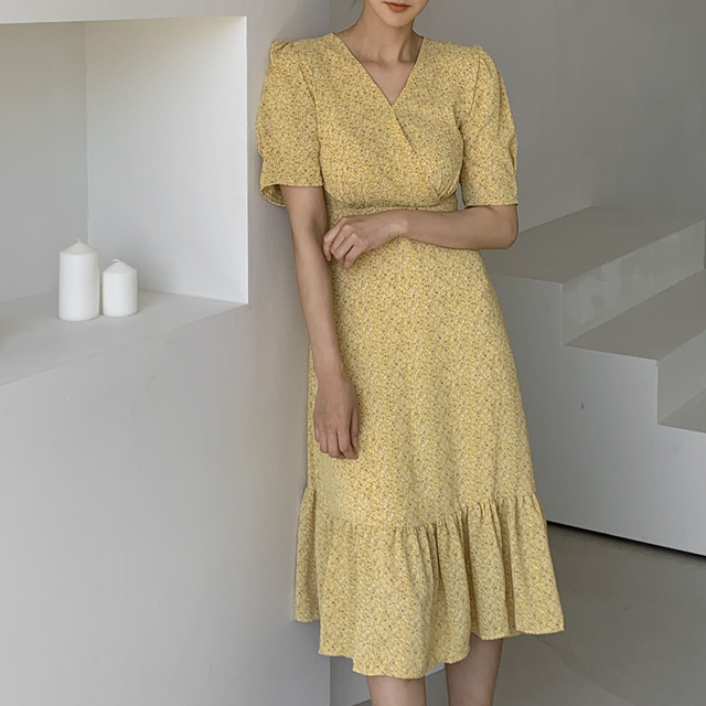 (OP-5721) Floral Ruffle V-Lab One Piece