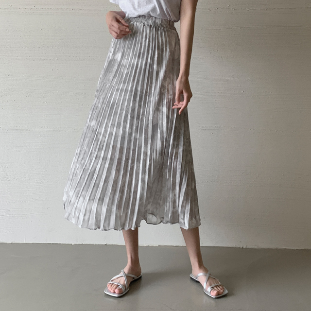 (SK-4433) Cloud Pleated Banding Skirt