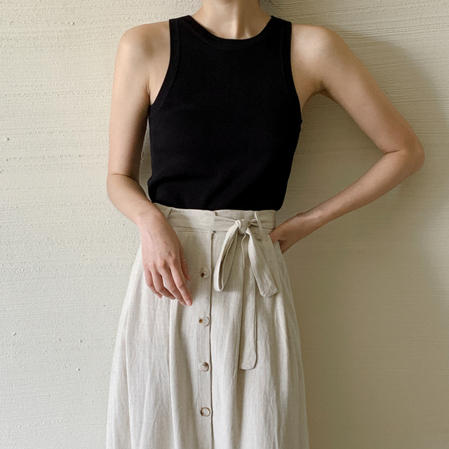 (T-6124) Halter Neck Sleeveless Knit