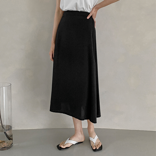 (SK-4410) Solid full back banding skirt