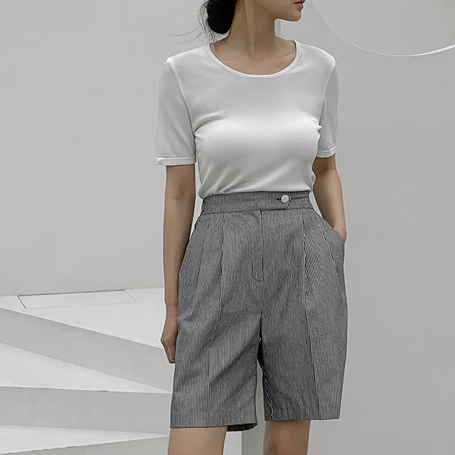 (T-6141) Daily loose U-neck knit