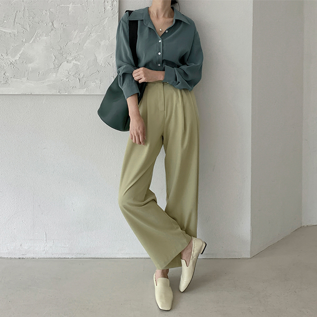 (PT-4993) Modern side button point pants