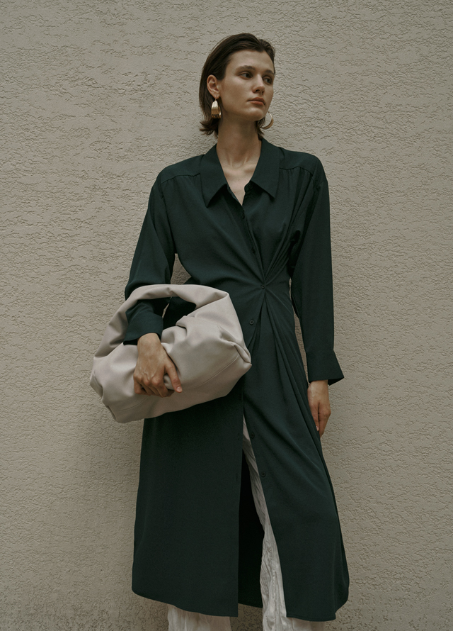 (SH-3275) Shirring Stiletto Flat Slingback Korea