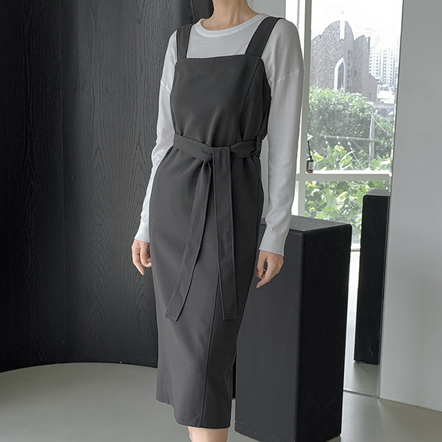 (OP-5651) Minimal Belted Layered One Piece S