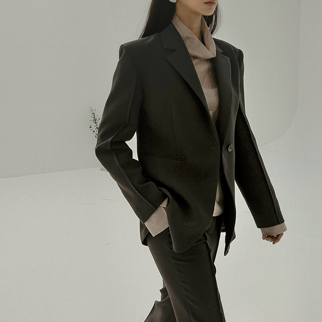 (JK-2499)Setup pin tuck slim jacket