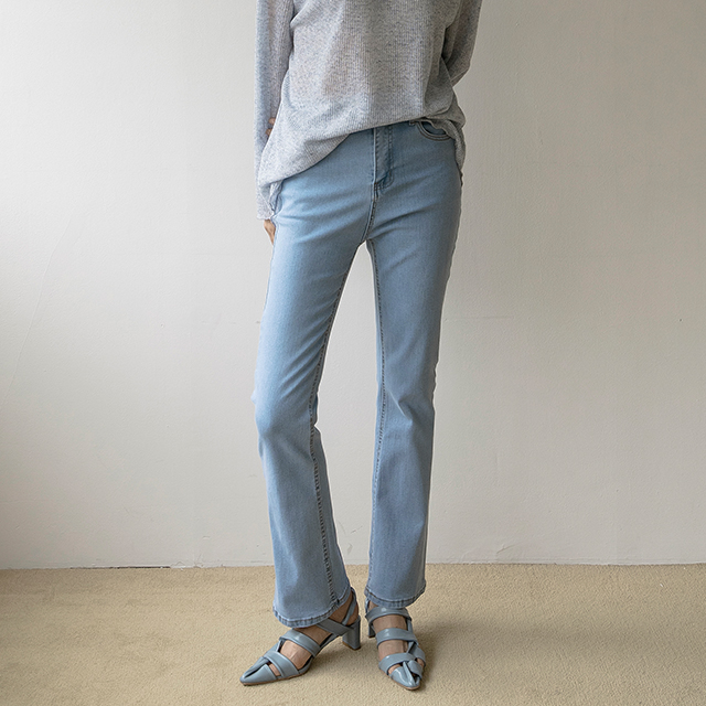 (PT-5033) Daily Semi Bootcut Denim Pants