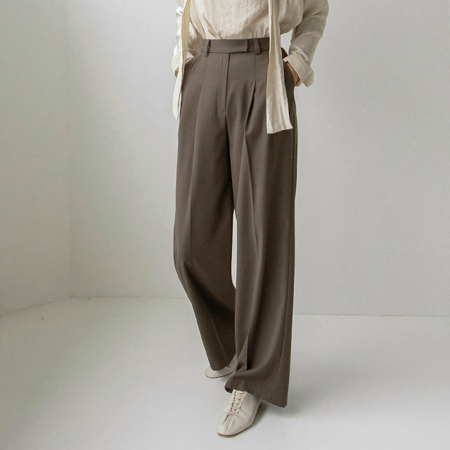(PT-4769)Autumn Set-up Wide Long Pants