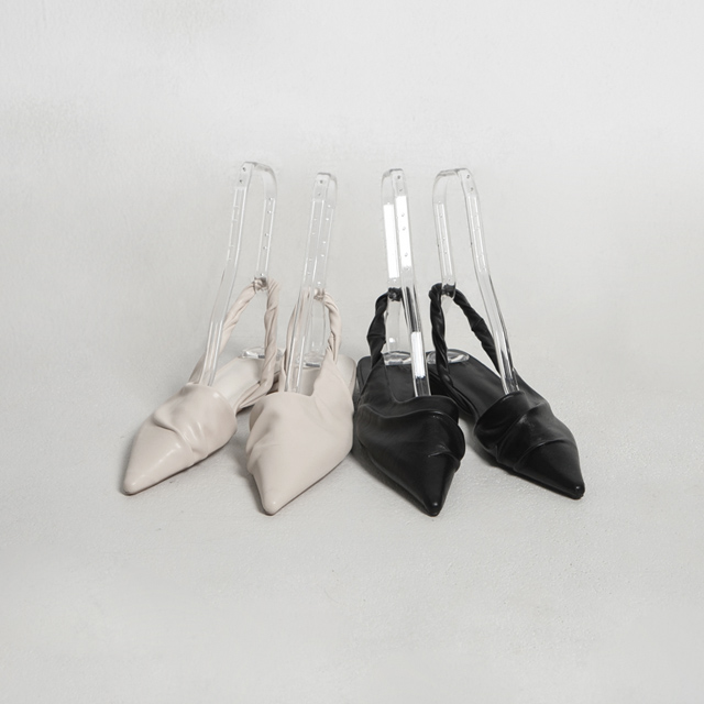 (SH-3275) Shirring Stiletto Flat Slingback
