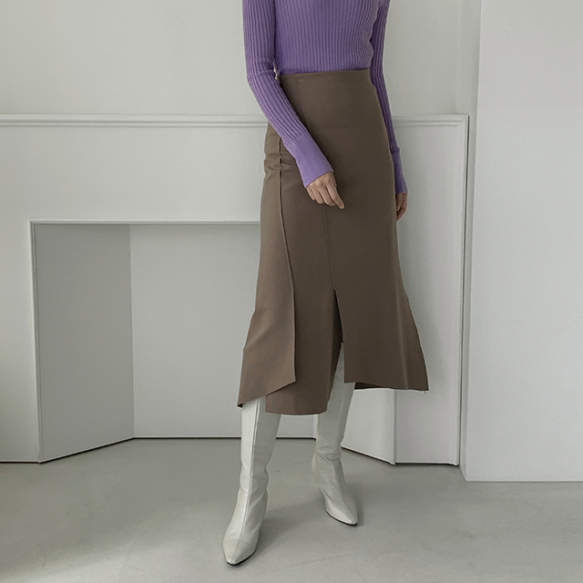 (SK-4374)Unbalanced cutting long skirt