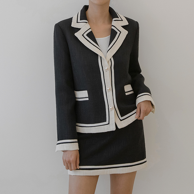 (JK-2503)Setup Coco Tweed Jacket