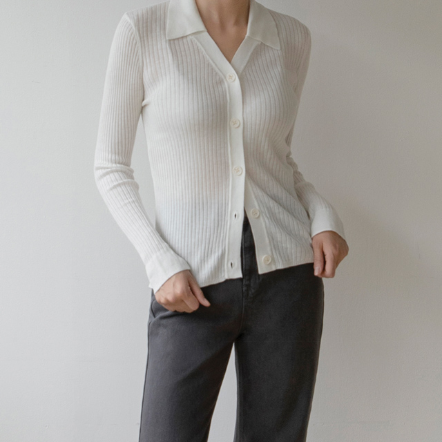 (CD-1852) Kara Point Slim Knit Cardigan