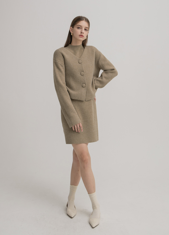 (CT-1365) Wool Handmade Roll-up Sleeve Coat S Korea