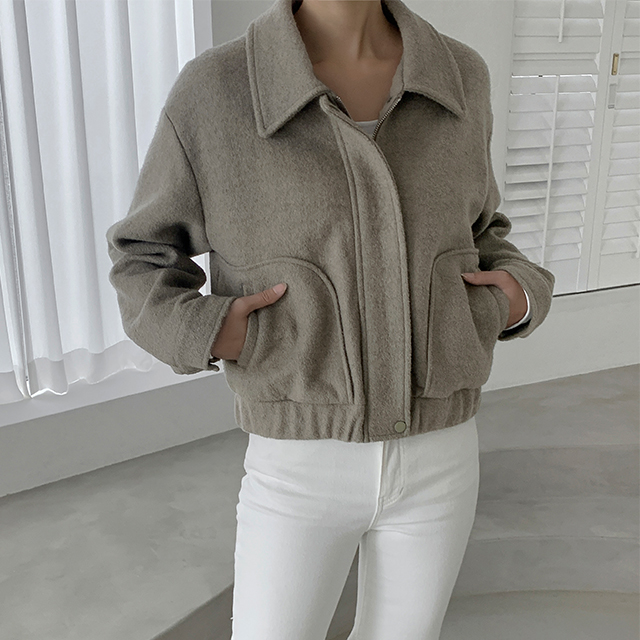 (JP-467) Wool Buckle Banding Blue Jean Jumper