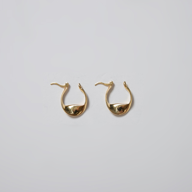 (E-1547)Silver Gold Plated Half Moon Earrings